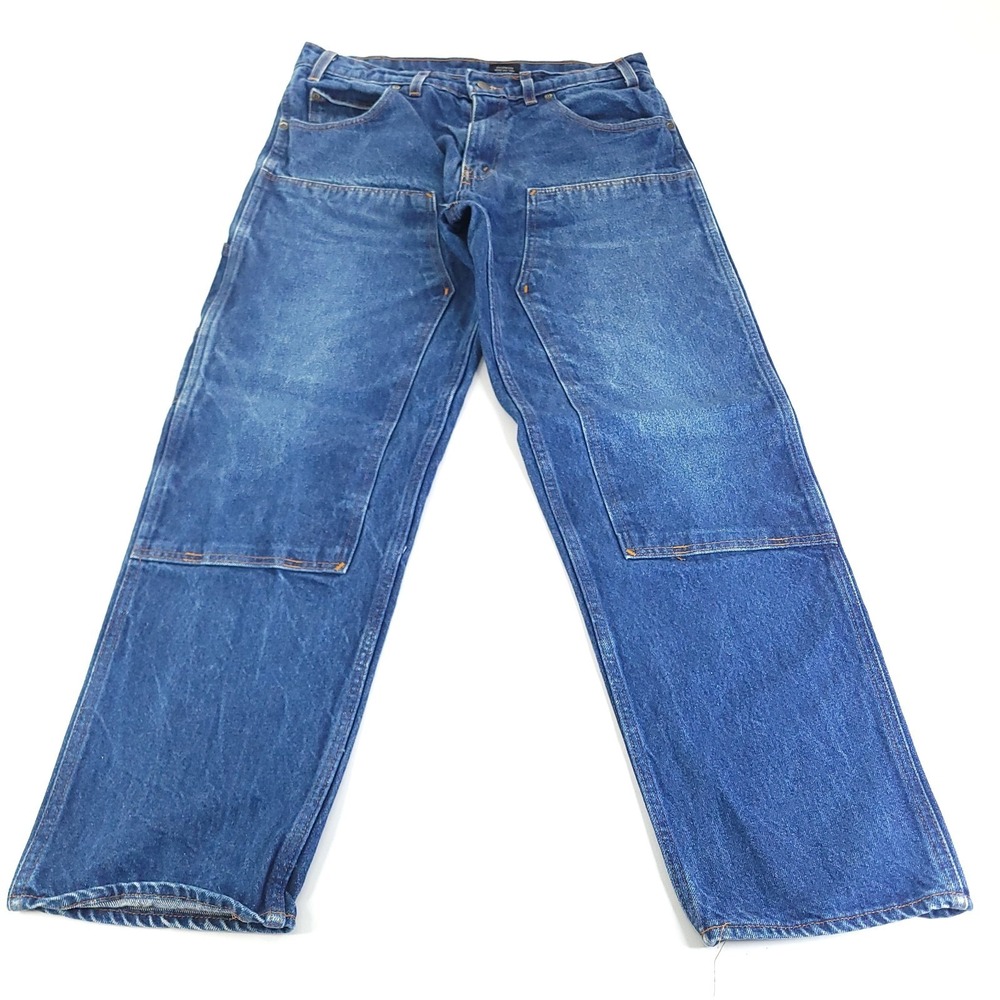 Vintage PRSN BLU Jeans Mens 36 Measure 34x31 Blue Double Knee USA Quality Heavy